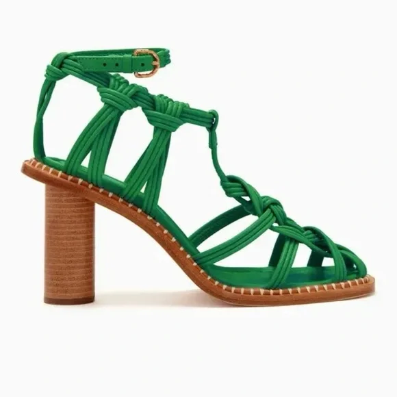 ULLA JOHNSON Tula Knotted High Heel Sandal in Lichen US8 EU38 - Picture 3 of 16